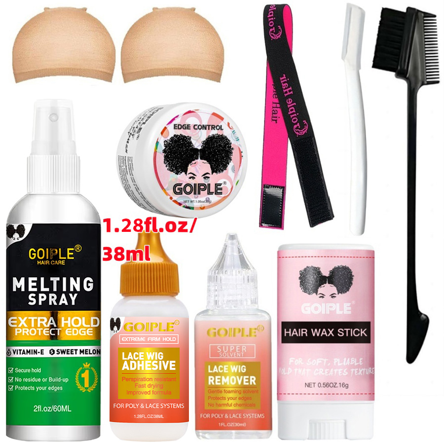 レースウィッグボンディングスプレーウィッグ用溶解スプレーと接着剤ボンディングリキッドリムーバーヘアスタイリングワックスフライアウェイエッジコントロールジェルワックスキット