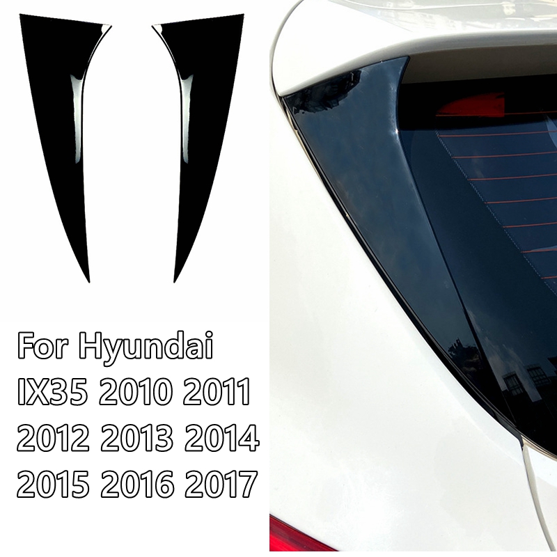 車のリアウィンドウサイドスポイラーヒュンダイ iX35 2010-2017 ABS グロスブラックリアサイドスポイラーカナードスプリッター自動交換部品