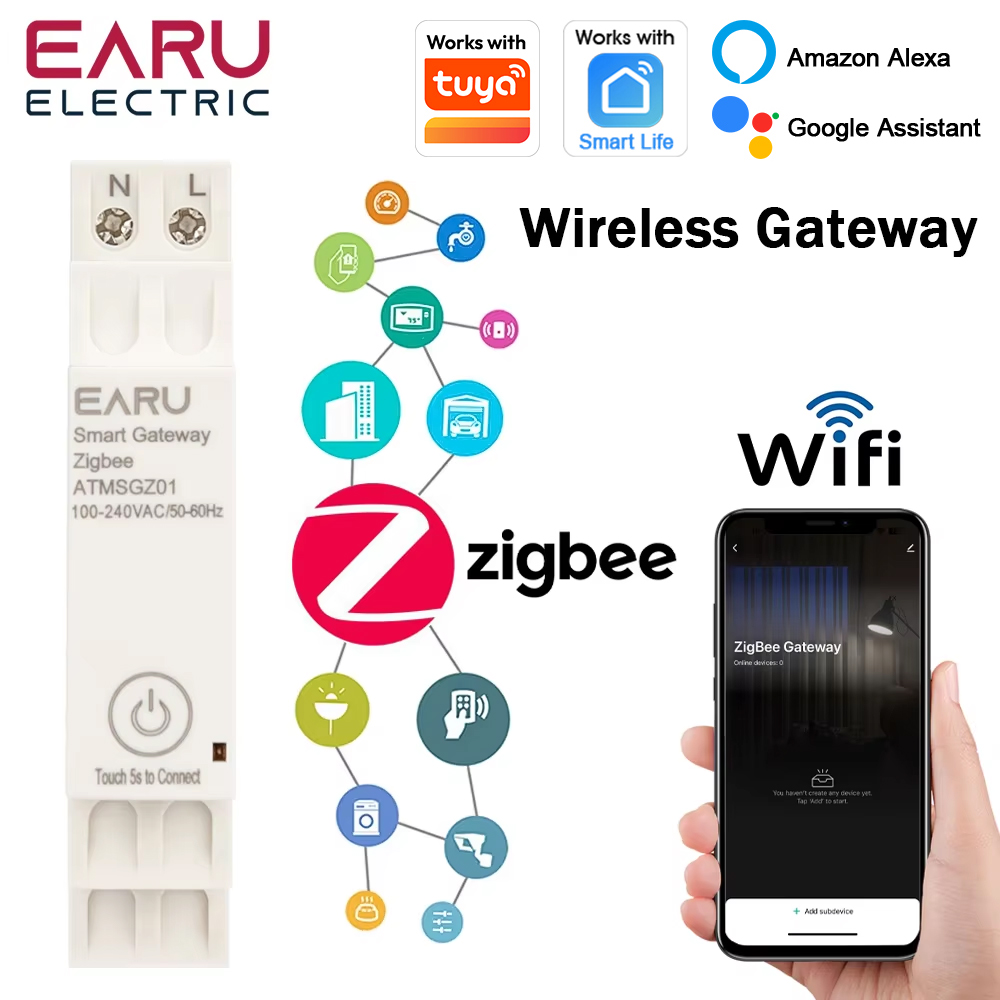 Tuya スマート ライフ アプリ ZigBee 3.0 ゲートウェイ ハブ スマート家電ワイヤレス ブリッジ リモート コントロール オートメーション デバイス動作 Din レール