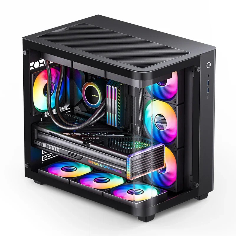 JONSBO TK-3 ATX フルタワーカスタム PC ケース湾曲ガラスサイドシービューデザイン、シービューエクスペリ用の強化ガラス窓付き
