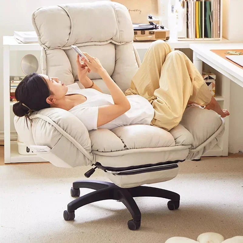 フットレストホイールオフィスチェア子供ベルベット読書安い背もたれ学生リラックスオフィスチェア玉座 Muebles 家庭用家具