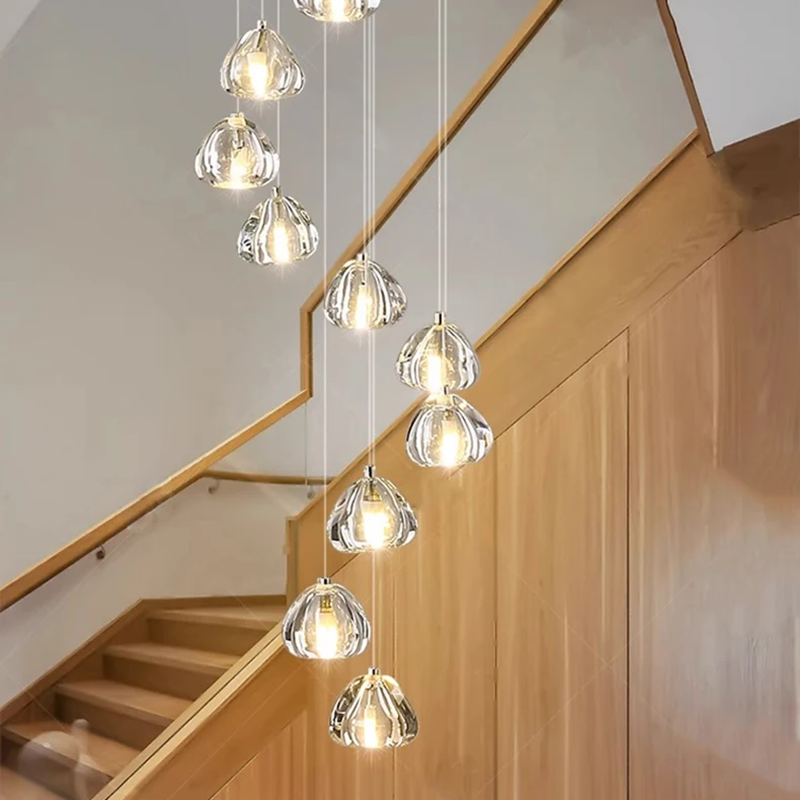 Nordic Home Decoration Stair Chandelier LED Pendant Lights Modern Ceiling Light Indoor Lighting Fixtures For Living Room Bedroom