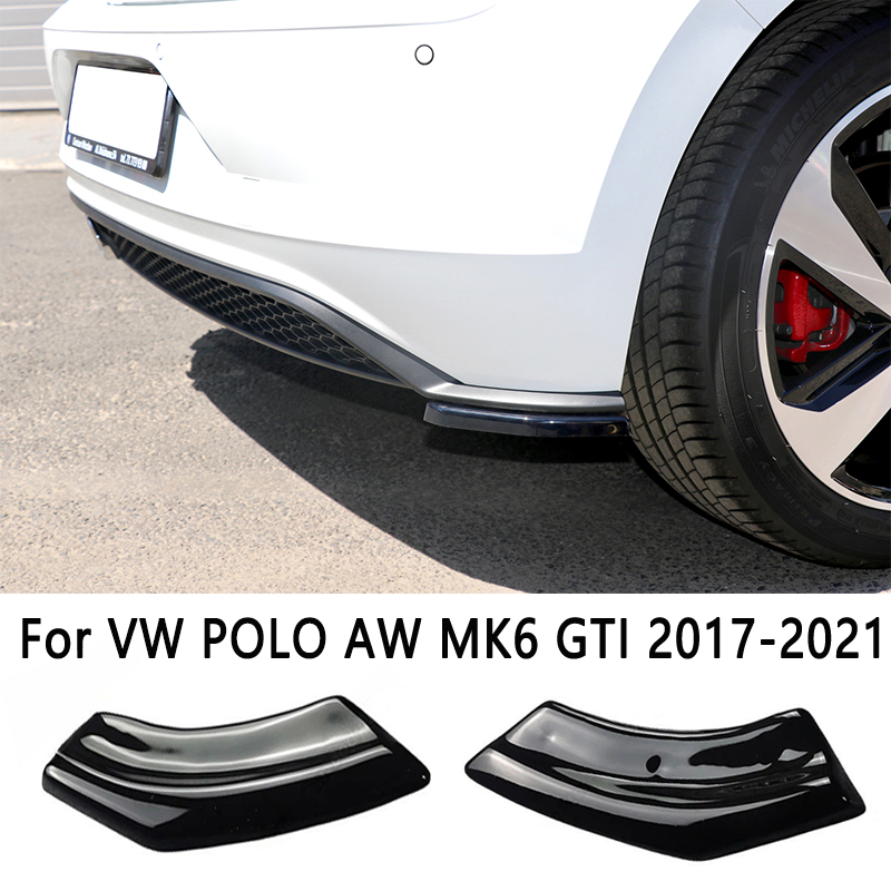 Vw ポロ Mk6 AW GTI R ライン 2017-2021 PRE-Lci 車のリアバンパーサイドスプリッターマクストンスタイルリアバンパーディフューザースポイラーチューニング