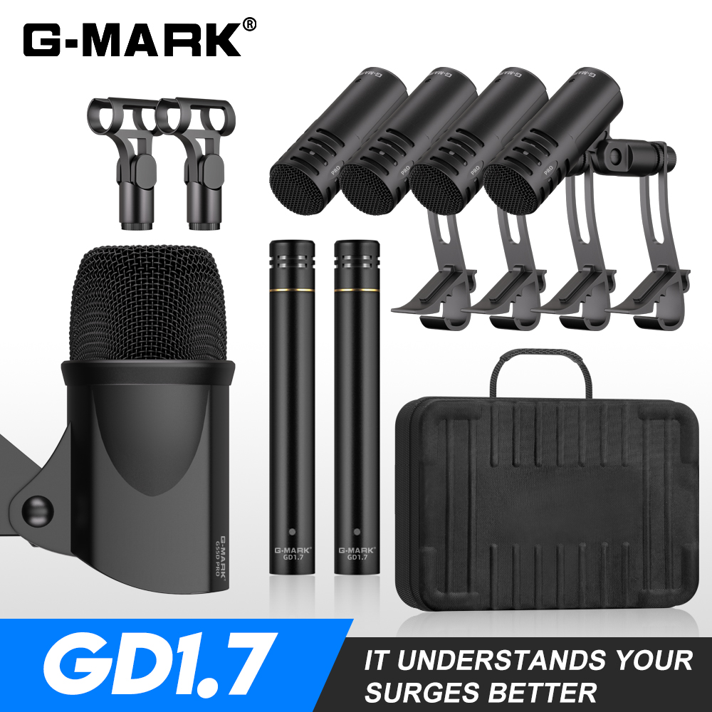 ドラムマイクキット G-MARK GD1.7 楽器マイクバンド DJ ステージ楽器演奏録音ライブケース付き