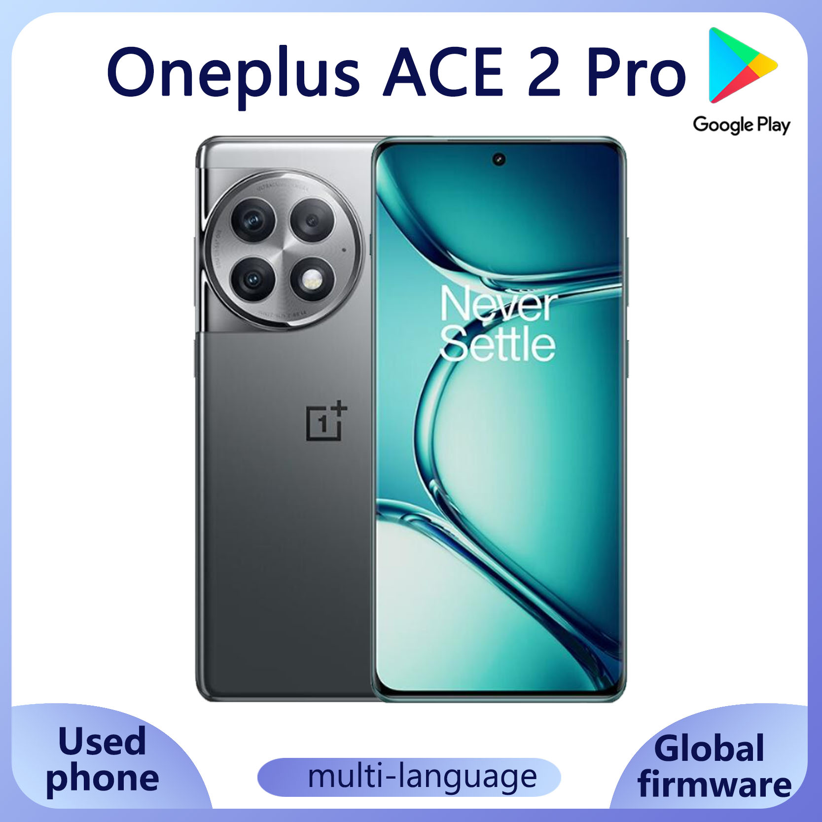 グローバルファームウェア Oneplus Ace 2 プロスマートフォン 5000mAh 2772x1240px 50 mp カメラ 6.74 インチ snapdragon 8 Gen 2 中古電話