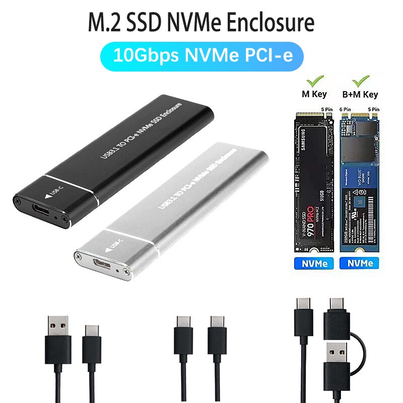 USB3.1 M.2 NVME SSD エンクロージャモバイルケースは、NVME プロトコルから Type-C ソリッドメタル外部ハードディスクケースラップトップ電話 SSD をサポート