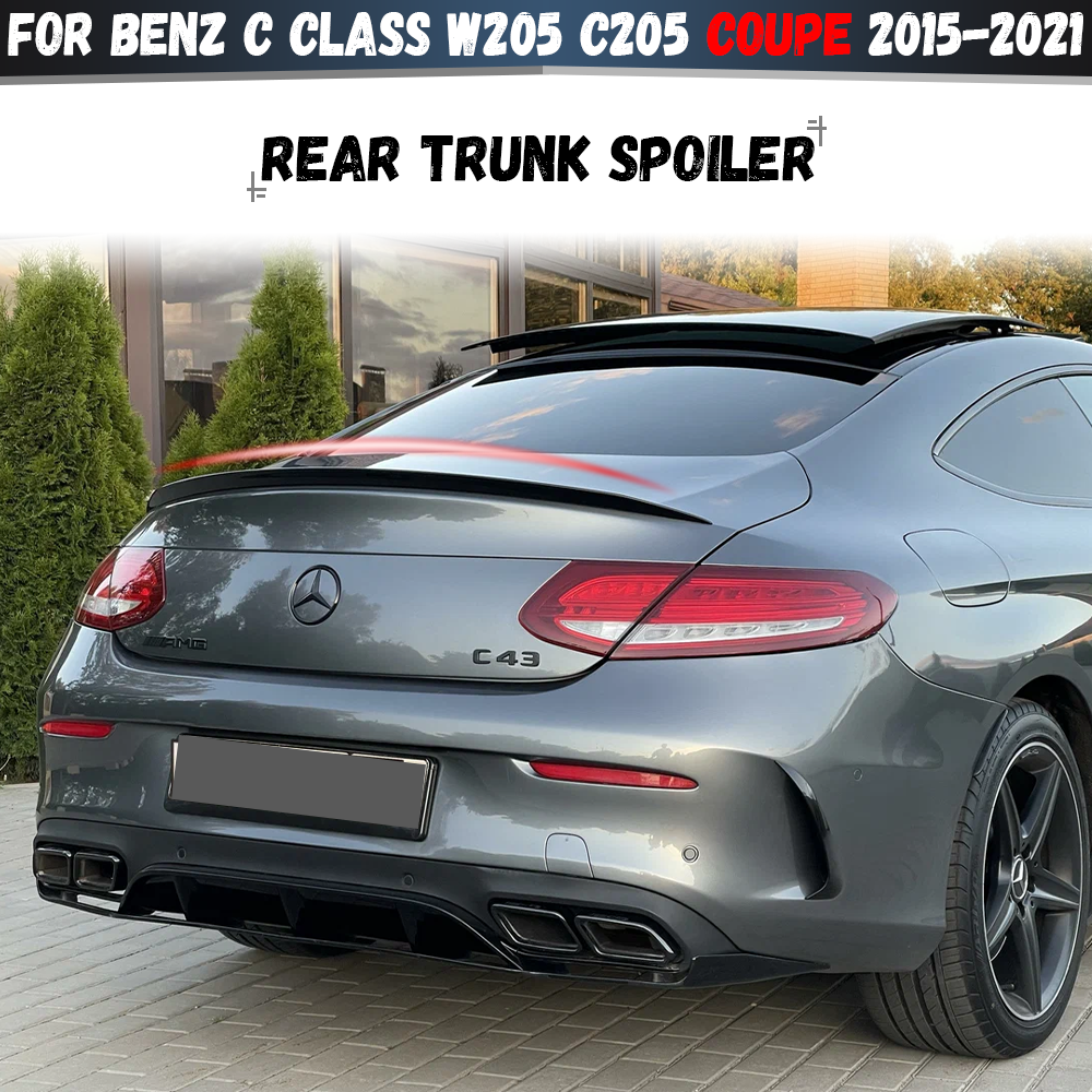 車のリアスポイラースプリッタートランク尾翼メルセデスベンツ C クラス W205 C205 C43 C63 クーペ C200 C300 2015-2021