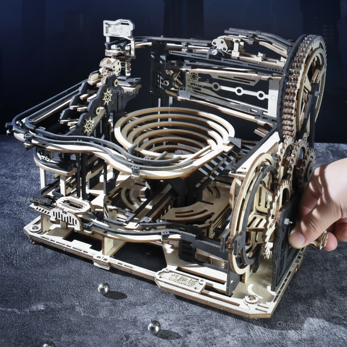 3D 木製パズル DIY マーブルランビルディングモデルキット STEM 教育建設のおもちゃ子供大人ティーンズボーイズガールズギフト