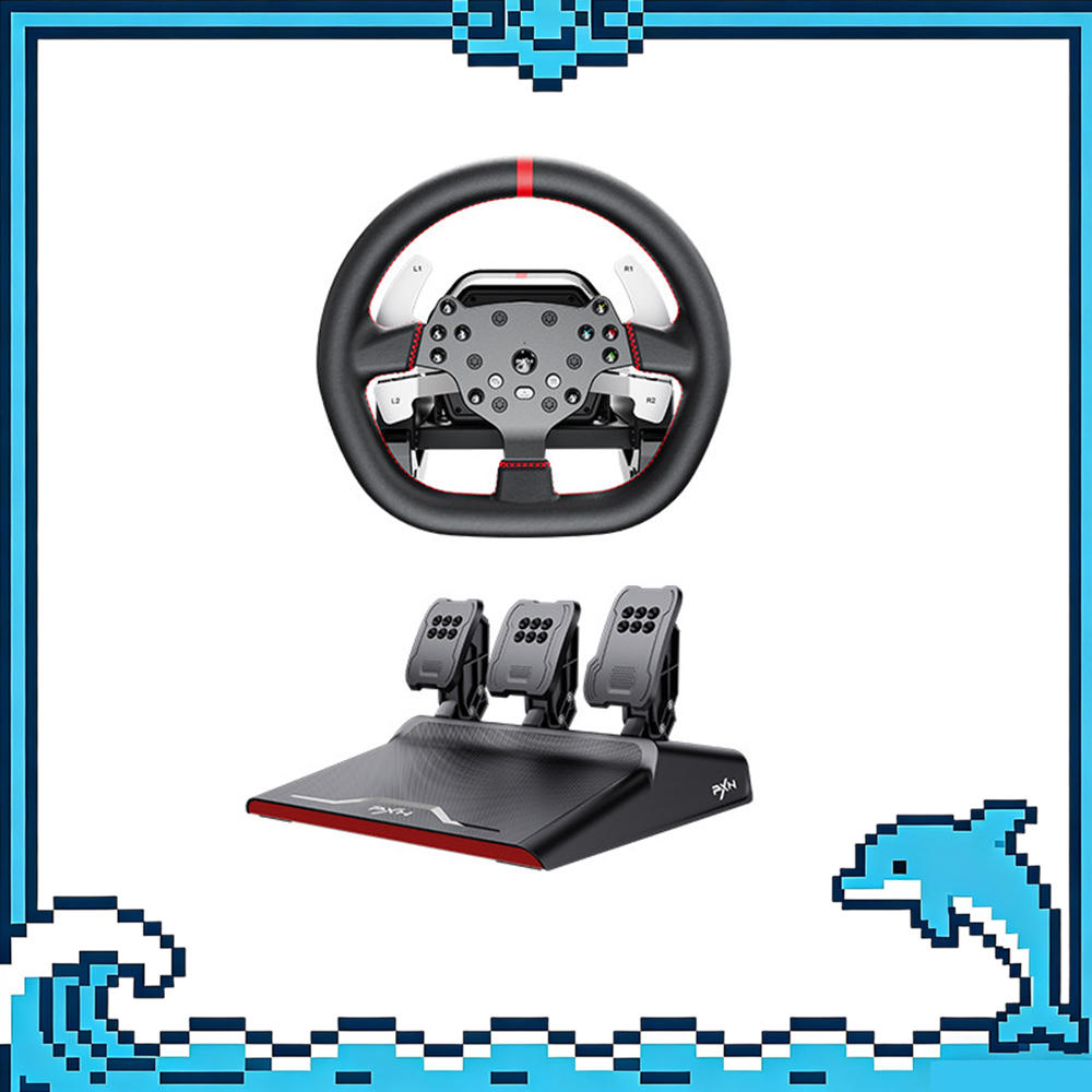 PXN V10 プロゲームカーシミュレーターレーシングゲームステアリングホイールペダル振動ステアリングホイール PC PS4 XBOX ONE XS