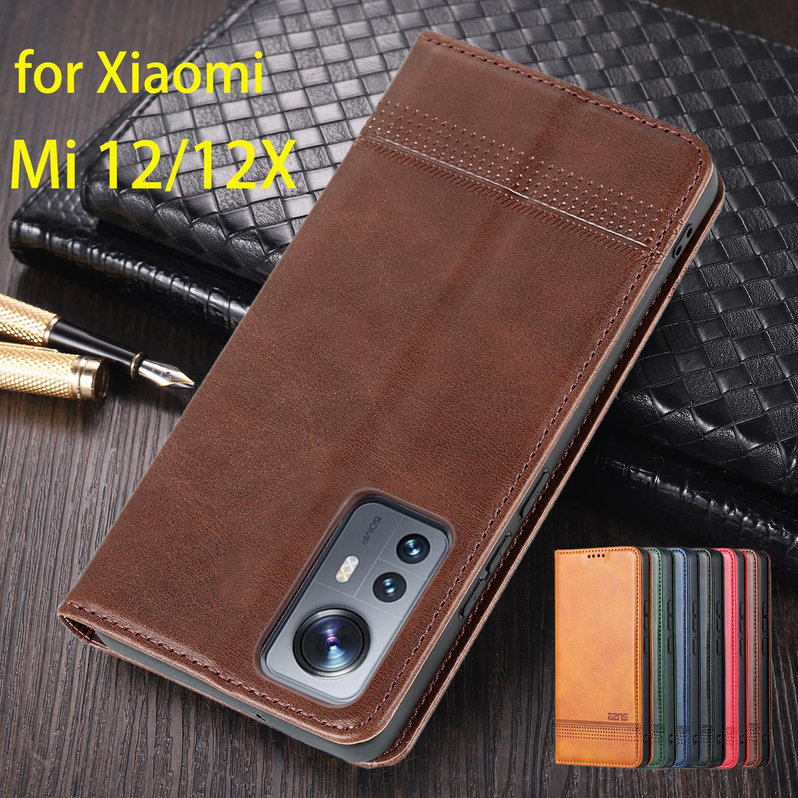 デラックス磁気吸着レザーフィットケース Xiaomi 12 12x 12s フリップカバー保護ケース Capa Fundas Coque ビジネス