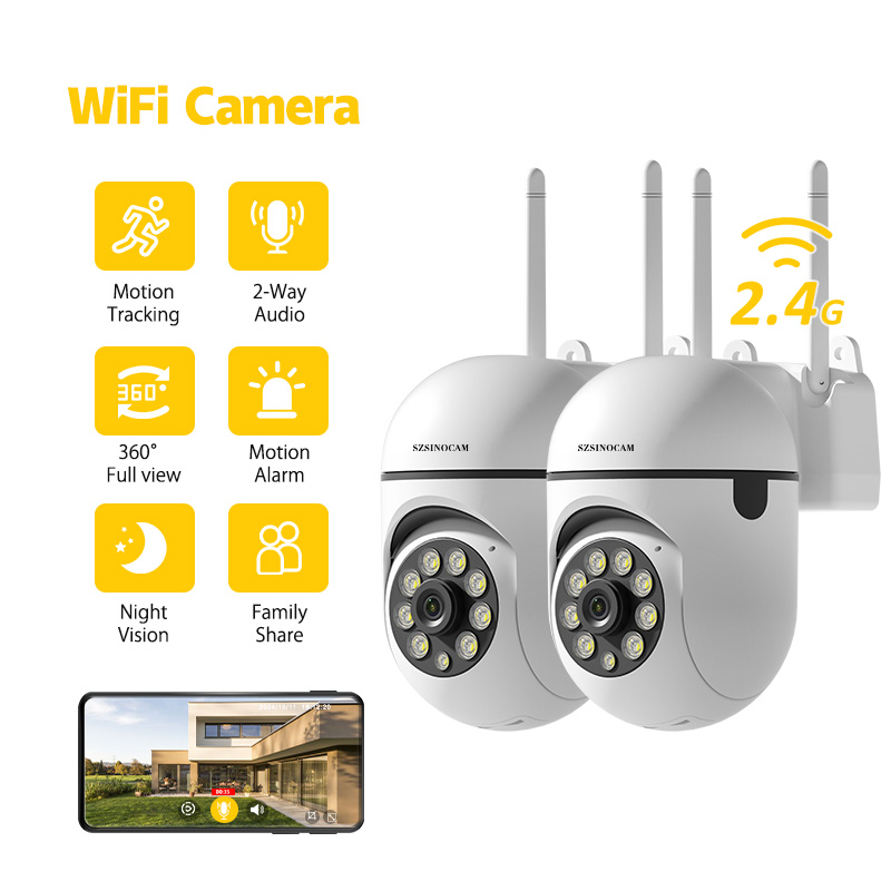 2 個 3MP Wifi IP HD ナイトカラーカメラワイヤレスセキュリティ監視 PTZ カメラ 4X ズームカメラ追跡双方向オーディオ