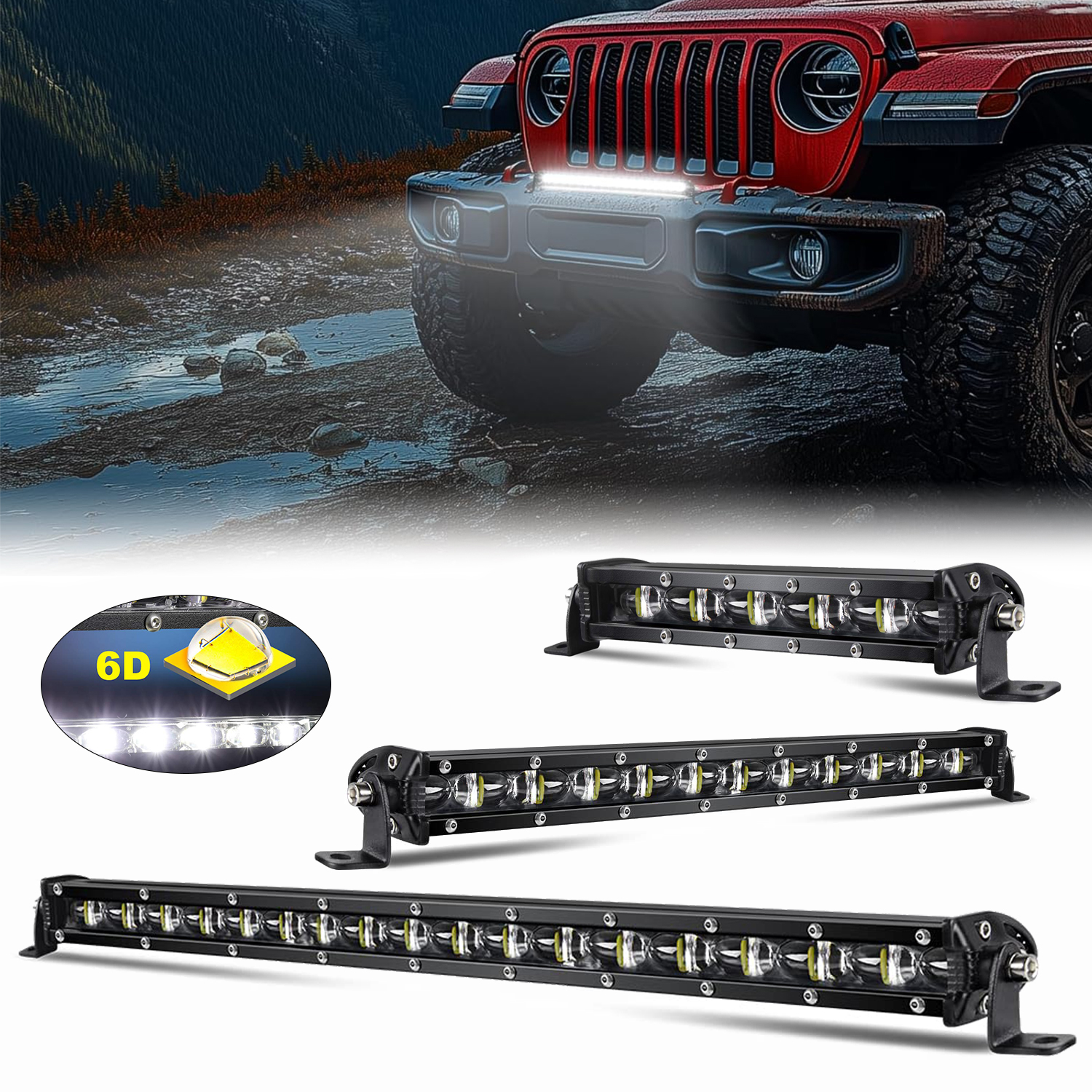 超高輝度 LED ライトバー 7/13/20 インチ運転ワークライト 12V 24V 車のスポットライトオフロードトラック 4x4 SUV ATV オートフォグライト