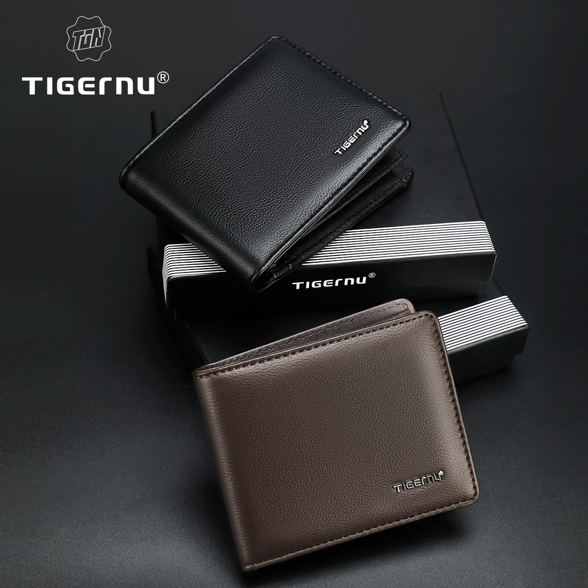 Tigernu 財布男性用ソフト PU カード財布 RFID 小銭入れライトカードホルダーギフトとしてメンズ財布防水カードバッグミニ