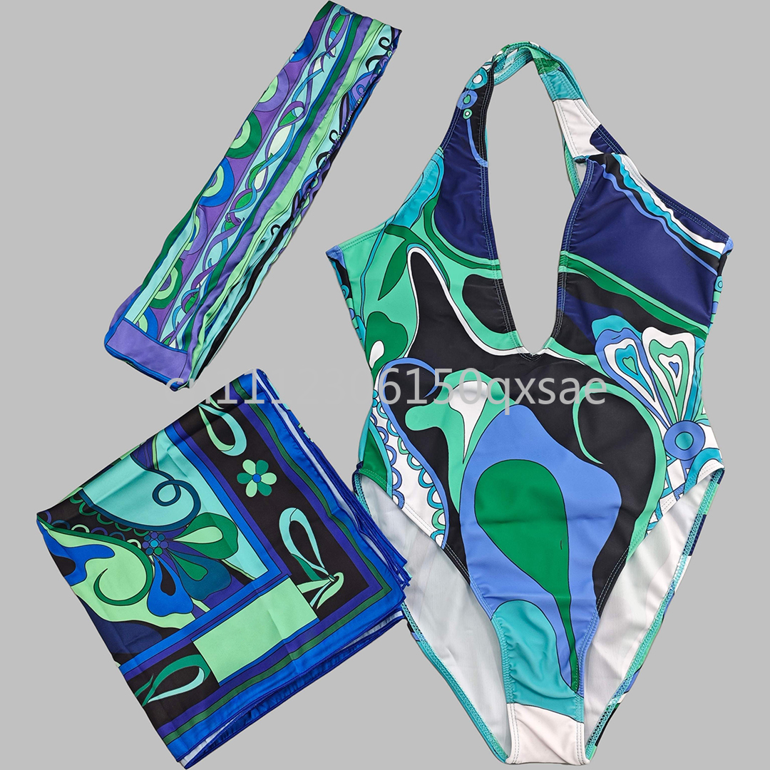 Classic Women's Headband Scarf Swimsuits with Letter Signature Logo Sexy Bikini Sets Beachwear Swimwear