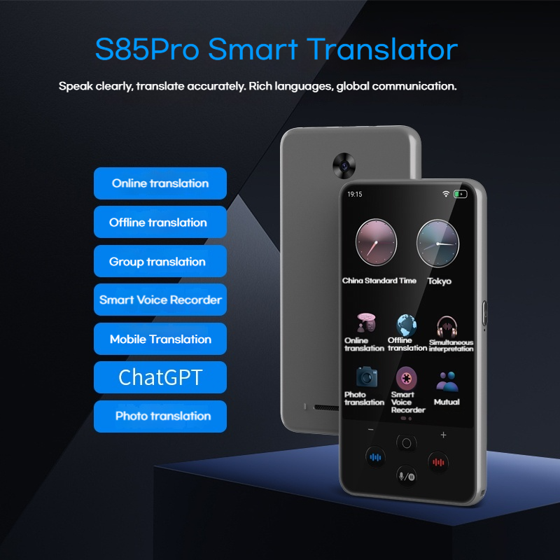 3.54 インチ タッチ スクリーン S85PRO 翻訳機、多言語グループ チャット、同時通訳