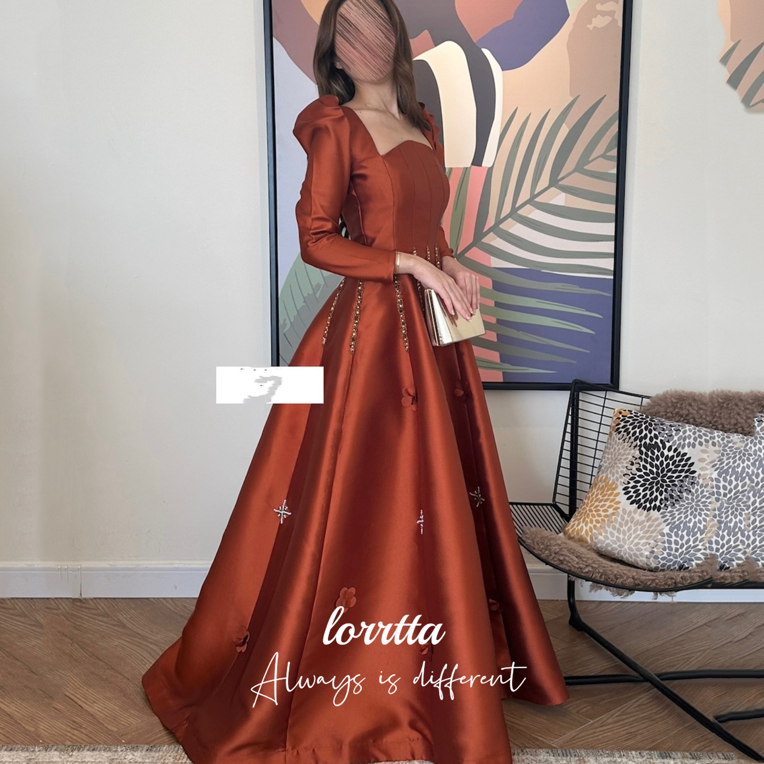 Lorrtta カスタマイズされた特別な日のドレスシャロンハッピーイブニングドレス 2025 女性グレース長袖エレガントなガウンイブニングドレス