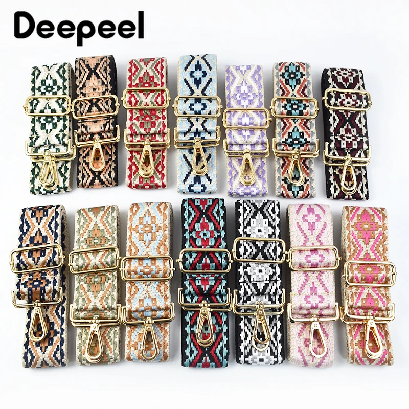 Deepeel 幅 5 センチメートル女性のバッグショルダーストラップ 80-130 センチメートル調節可能な刺繍ストラップバッグアクセサリー用クロスボディベルトを交換