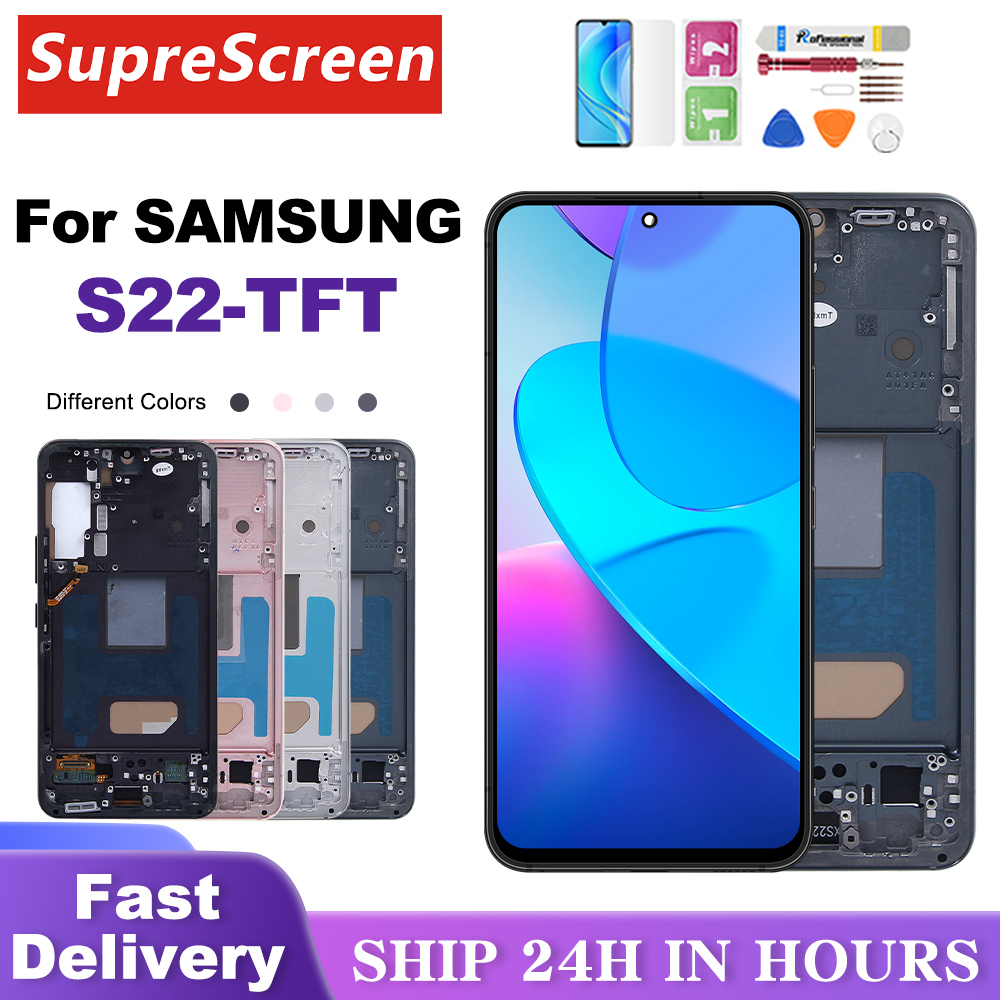 サムスンギャラクシー S22 5 グラム S901B S901U S901W S901N S901E 液晶ディスプレイデジタルタッチスクリーンアセンブリ S22 ディスプレイ用