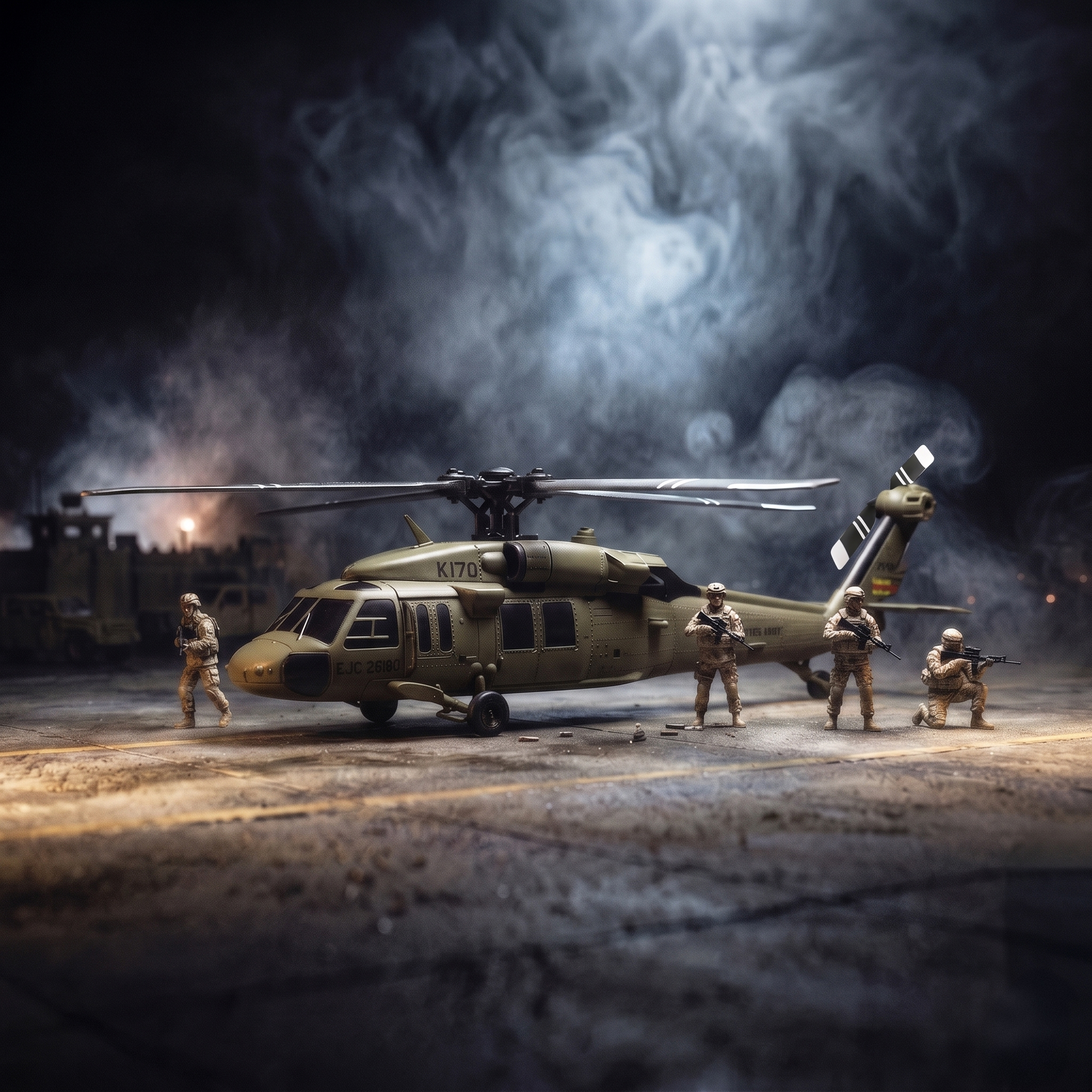 WLtoys K170 ブラシレス 4 チャンネル RC ヘリコプター、フルスケール UH60L ブラックホーク、6 軸ジャイロスコープ、ワンキー離陸/着陸、バッテリー 3 本付き