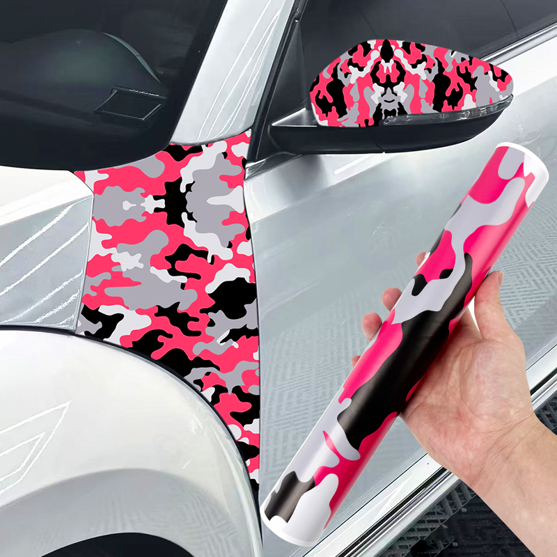 1 ロール迷彩ピンクカーフィルム防水耐久性 DIY 自動車バンパーサイドボディオートバイ燃料タンクヘルメットボックス自転車ステッカー