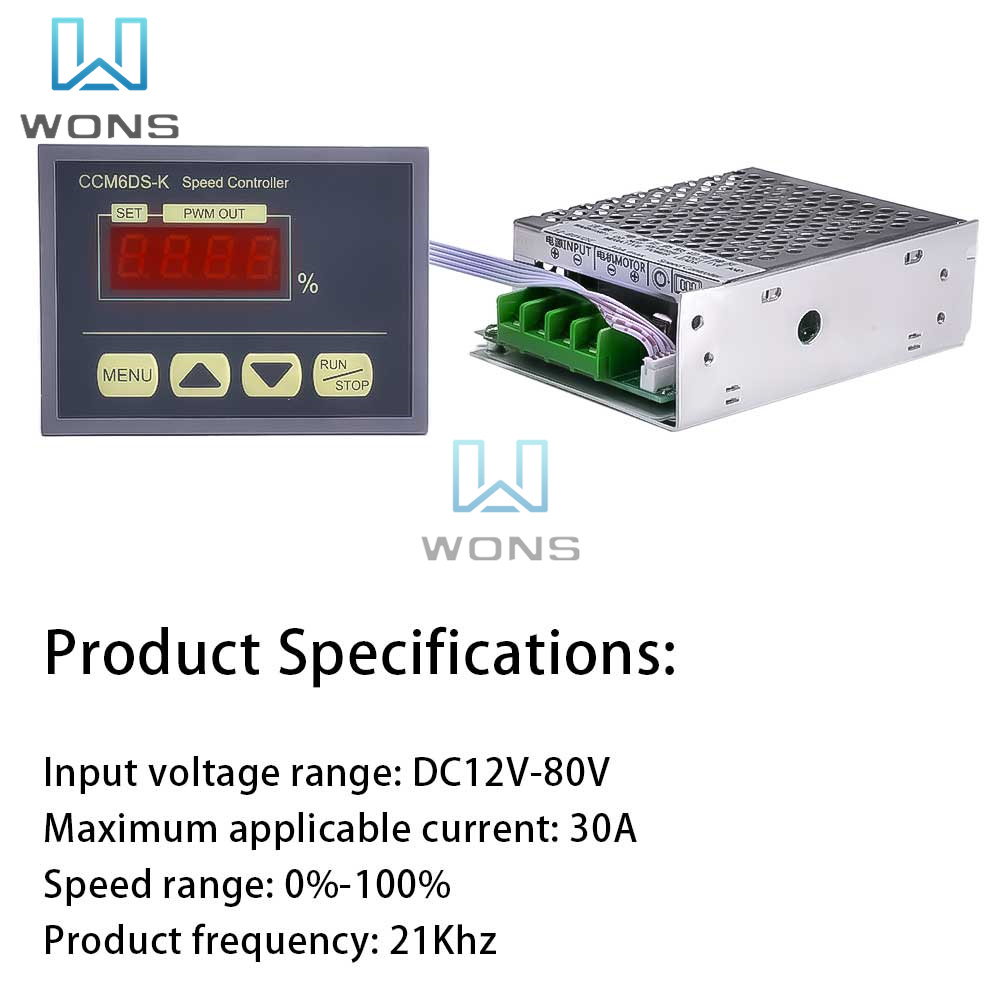 DC 12V-80V モータースピードコントローラーガバナーデジタルディスプレイ CCM6DS-K モータースピードコントローラー PWM DC モーターガバナー 30A ハイパワー