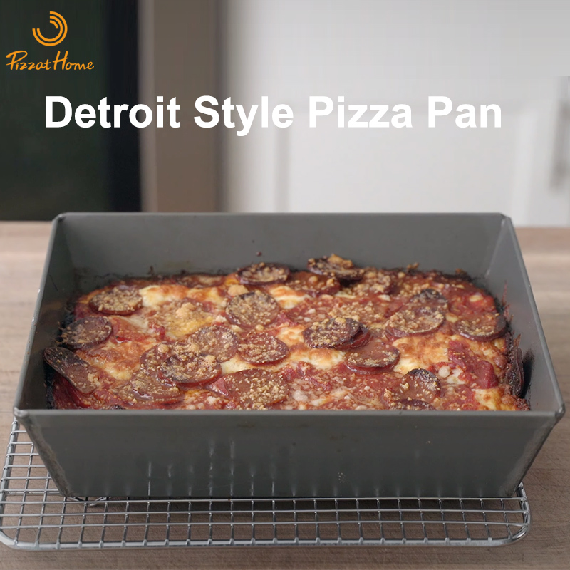 PizzAtHome デトロイトスタイルピザパン 9 インチピザパンアルミ合金ノンスティックプレートパン深皿耐熱皿ピザトレイ