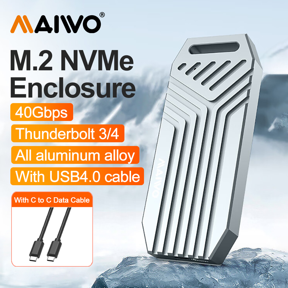 MAIWO 40Gbps NVMe M.2 SSD エンクロージャ USB4 アルミニウム M2 外部ケース 8Tb Thunderbolt 4/3 Type-C NVME M.2 SSD ケースと互換性あり