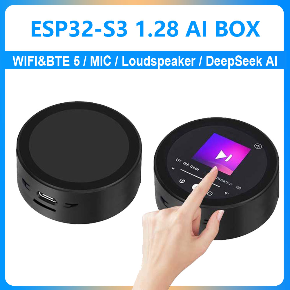 ESP32-S3 AI 開発ボード DeepSeek XiaoZhi AI 音声チャットロボットミニテレビデスクトップ小物ポータブルペンダントボックス 1.28 インチ液晶