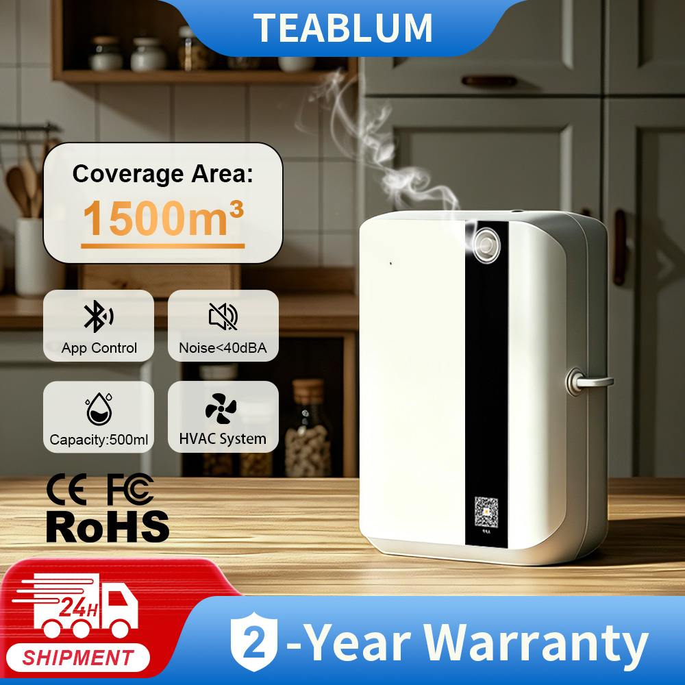 TEABLUM アロマディフューザー 500 ミリリットル Bluetooth エッセンシャルオイルディフューザーホームルームフレグランス HVAC 電気芳香オアシス芳香剤