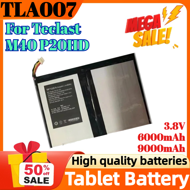 TLA007 3.8V 6000mAh 9000mAh Teclast M40 P20HD 5ラインポータブルパワーバンクタブレットバッテリー用交換バッテリー