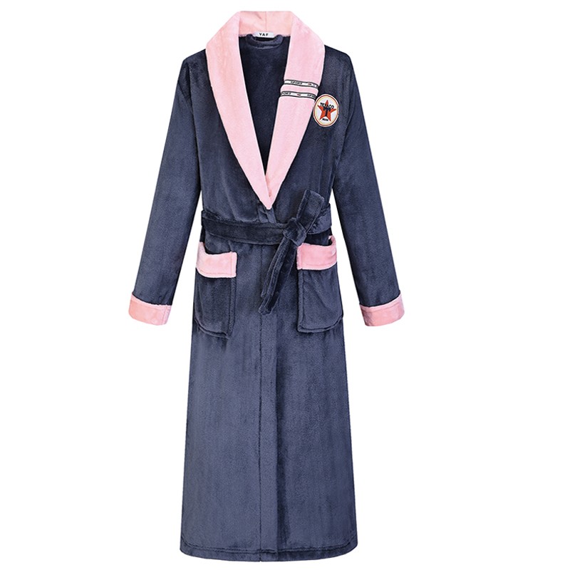プラスサイズ 3XL 女性フランネルパジャマローブ冬暖かい着物バスローブガウンゆるいカジュアルなネグリジェ部屋着厚みのホームウェア