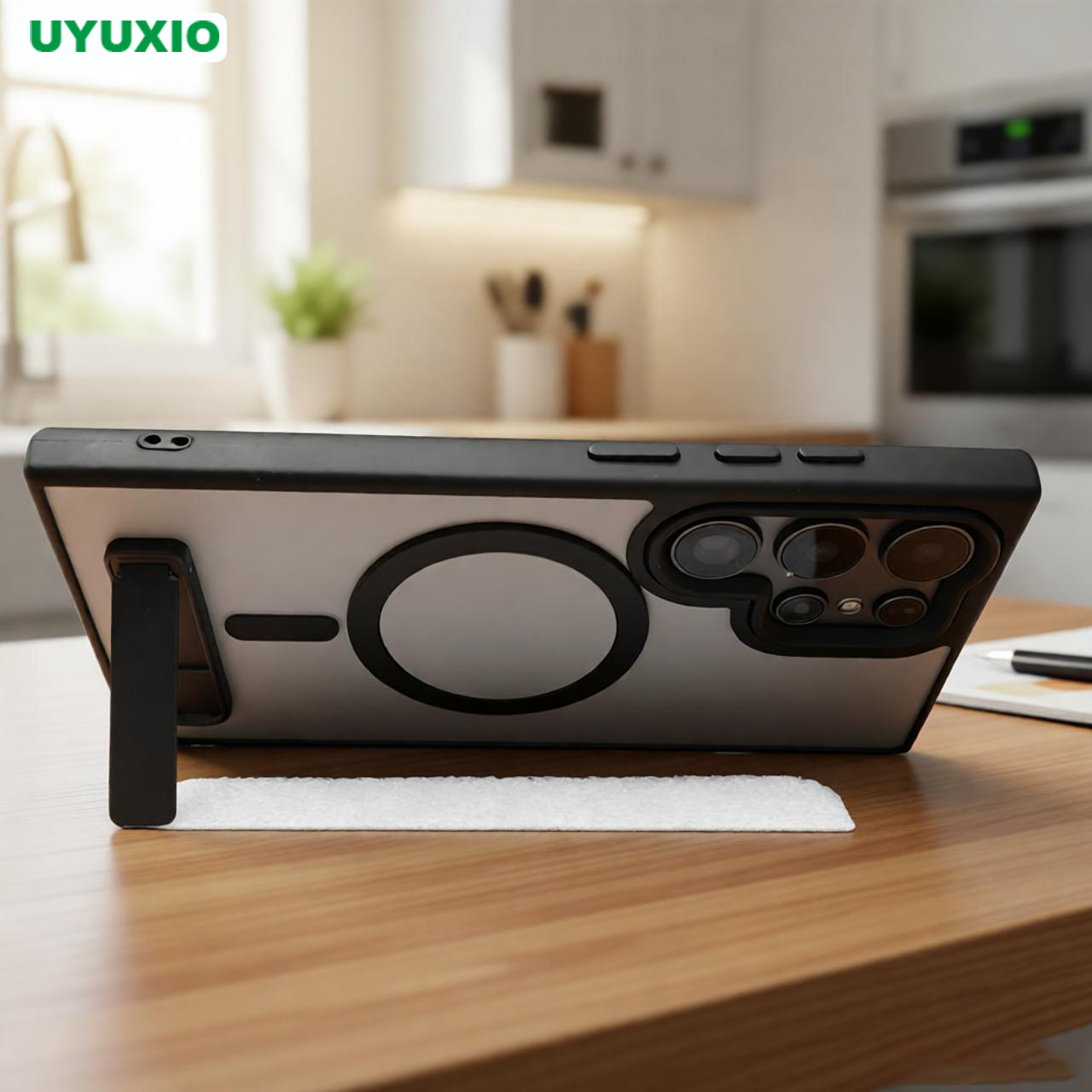 UYUXIO 磁気スタンド電話ケース Samsung Galaxy S26 A05 A06 A16 A26 A35 A36 A55 A56 S25 S23 S22 ウルトラカバー キックスタンド付き