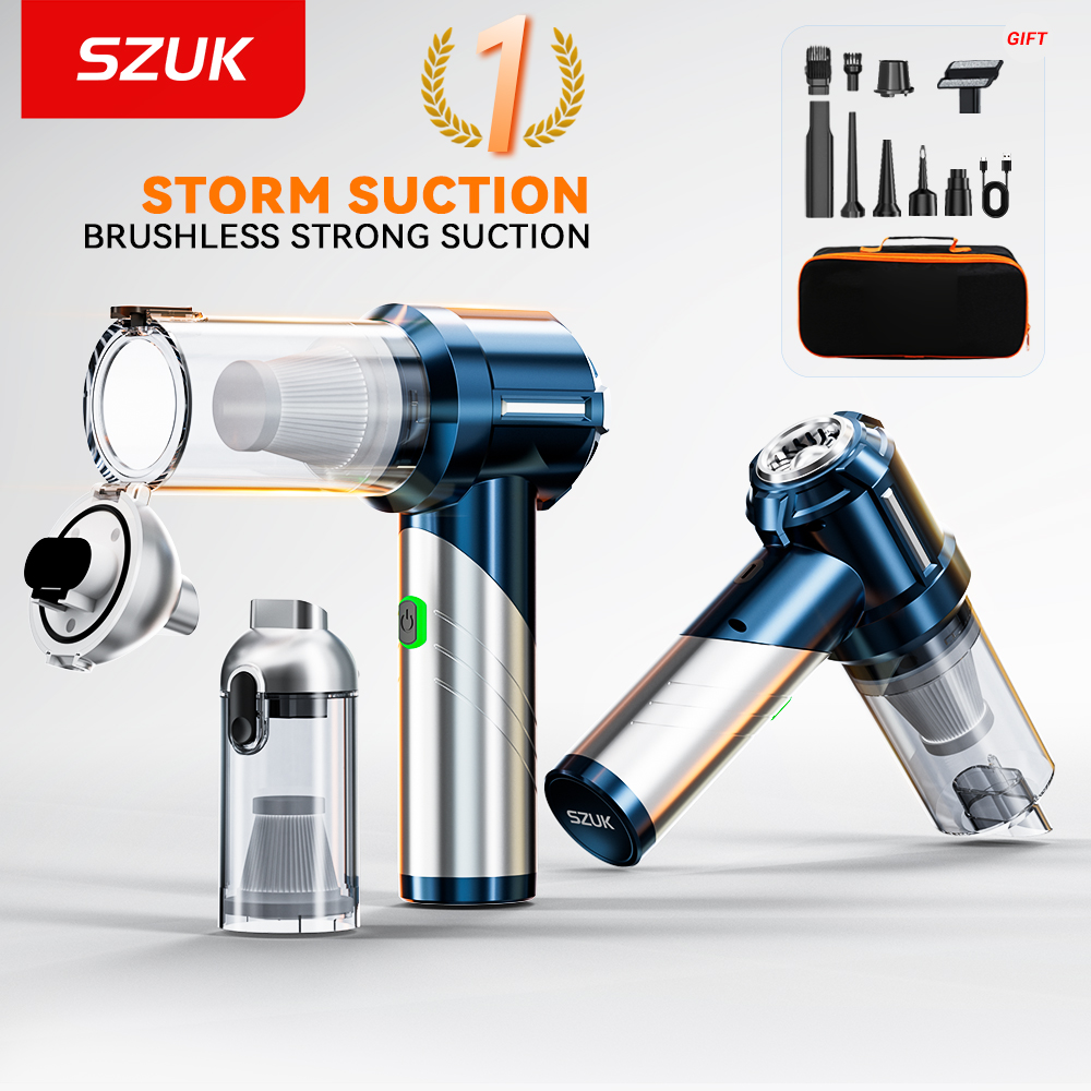 SZUK 車用掃除機強力な吸引コードレスミニ掃除機強力なワイヤレスハンドヘルドポータブル掃除機車用