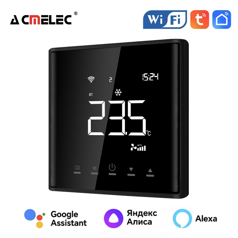 Tuya HVAC ファンコイルユニット WiFi サーモスタット 2 パイプシステムデジタルタッチスクリーンスマート温度レギュレータ壁サーモスタット