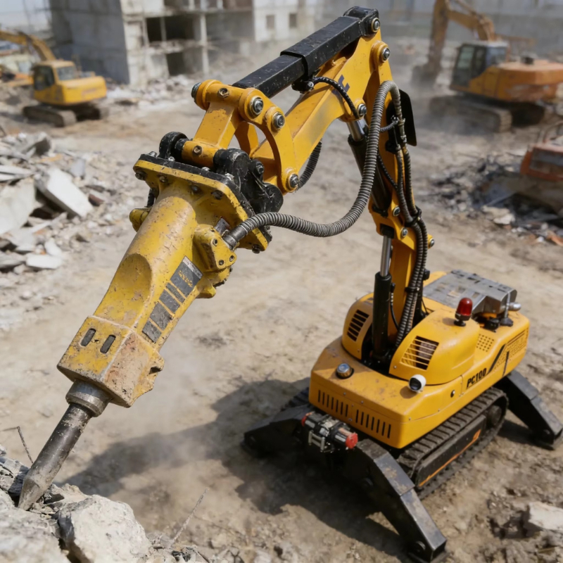 ワイヤレス制御トンネル掘削用コンパクト発破ロボットリモコン解体ロボット無人ミニショベル