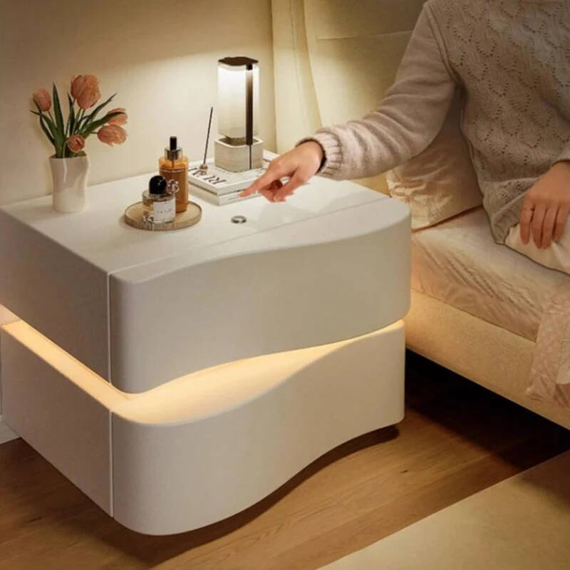 Contemporary Bedside Frame Shelf Decorative Fixture Nightstand Indoor Room Modern Assembly Unit Bedroom Furniture