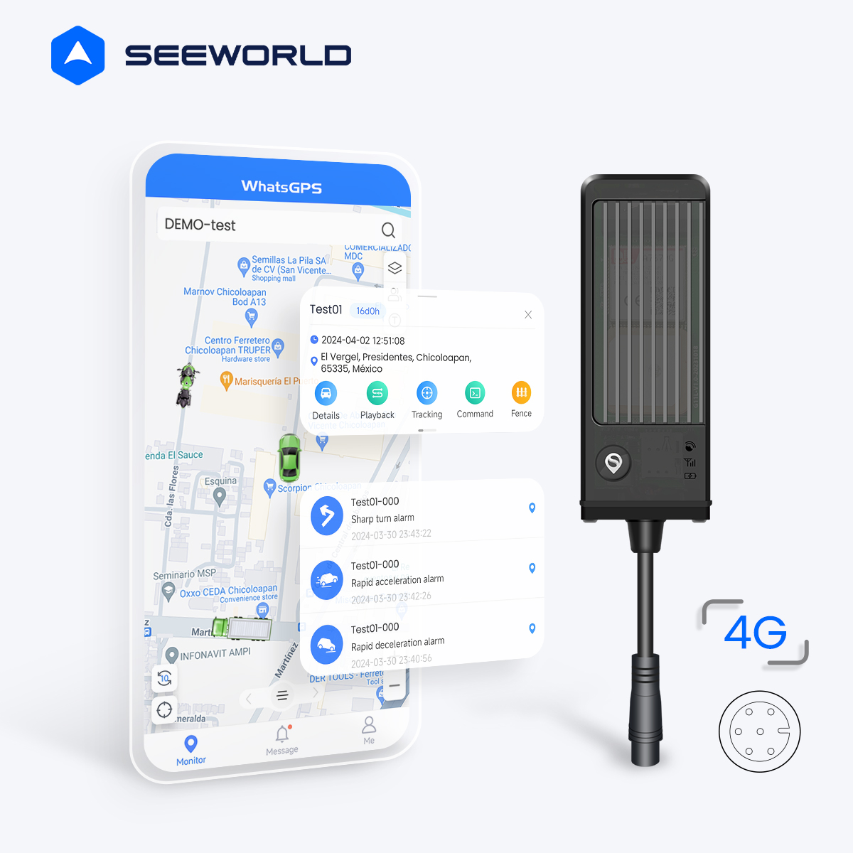 車のドアのロック/ロック解除 ドアステータス検出 4G 車 GPS 追跡装置 道路計画ナビゲーション トラッカー車両