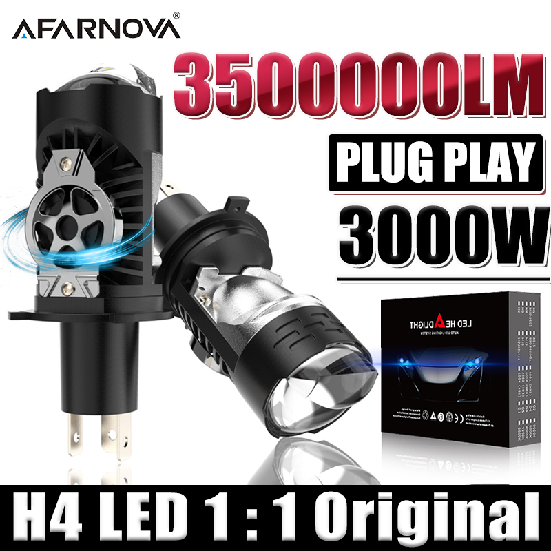 H4/9003/HB2 LED ヘッドライト電球プロジェクターレンズ Canbus 超高輝度 LED 3000W 3500000LM 6000K Hi/Low ライト車に適用