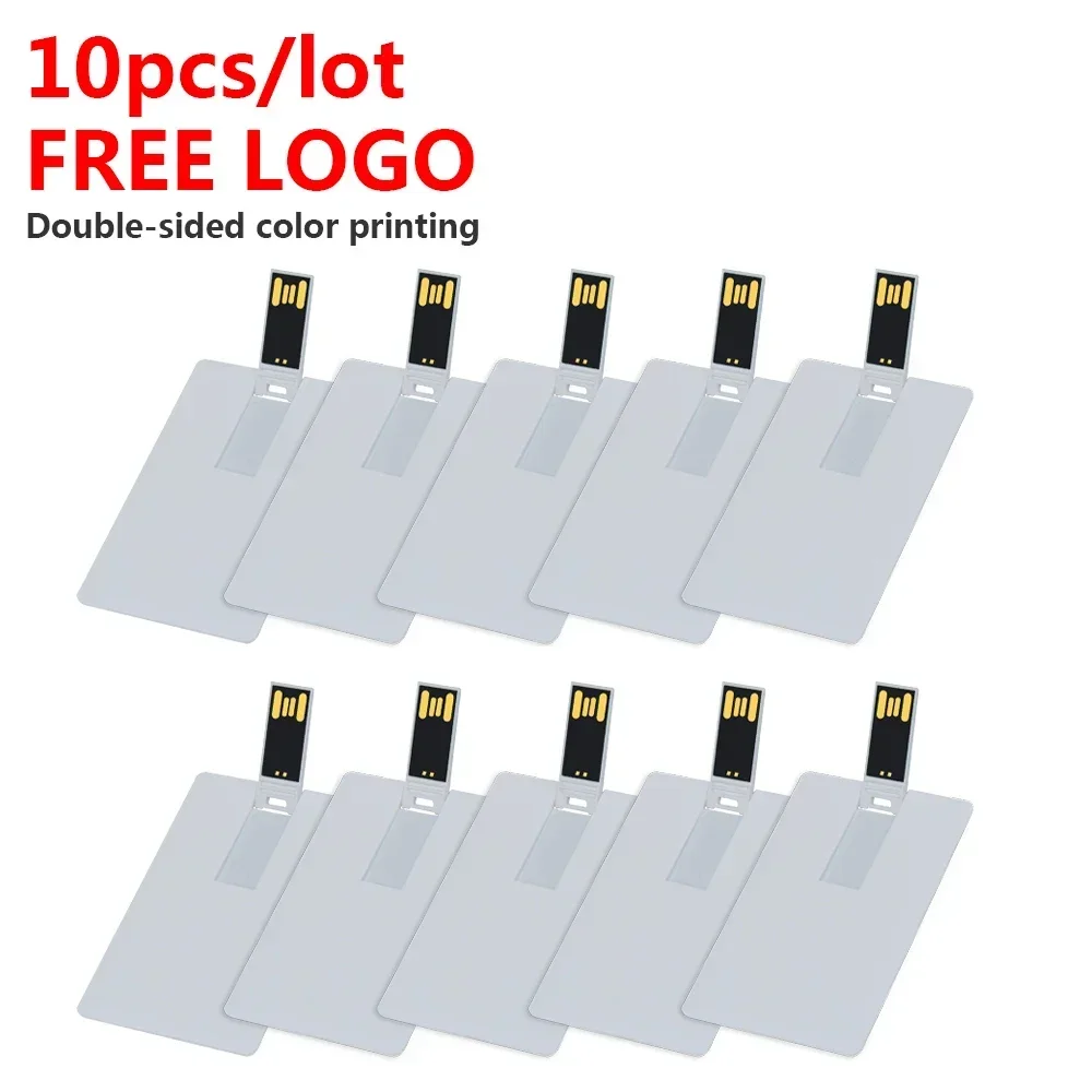 10 ピース/ロット無料ロゴ 100% 容量 4 ギガバイト 8 ギガバイト 16 ギガバイト 32 ギガバイトクレジットカード USB フラッシュドライブカスタマイズされたロゴ最高品質のクリエイティブペンドライブ