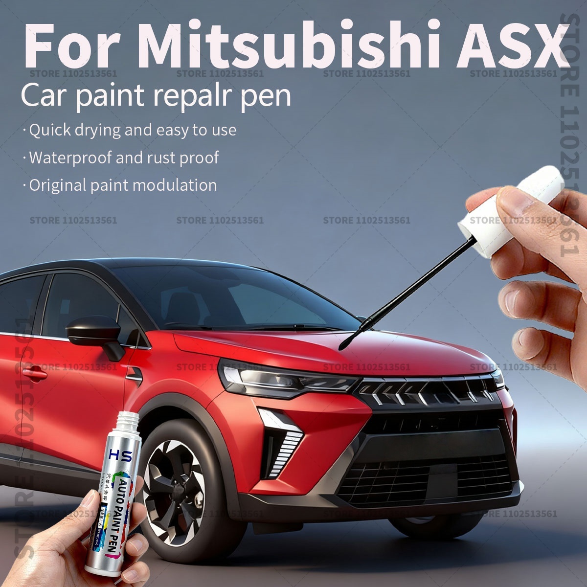 三菱 ASX 車の塗装修理ペンタッチアップスクラッチリムーバー DIY オートアクセサリー赤白グレー AB 黒オレンジシルバー A31