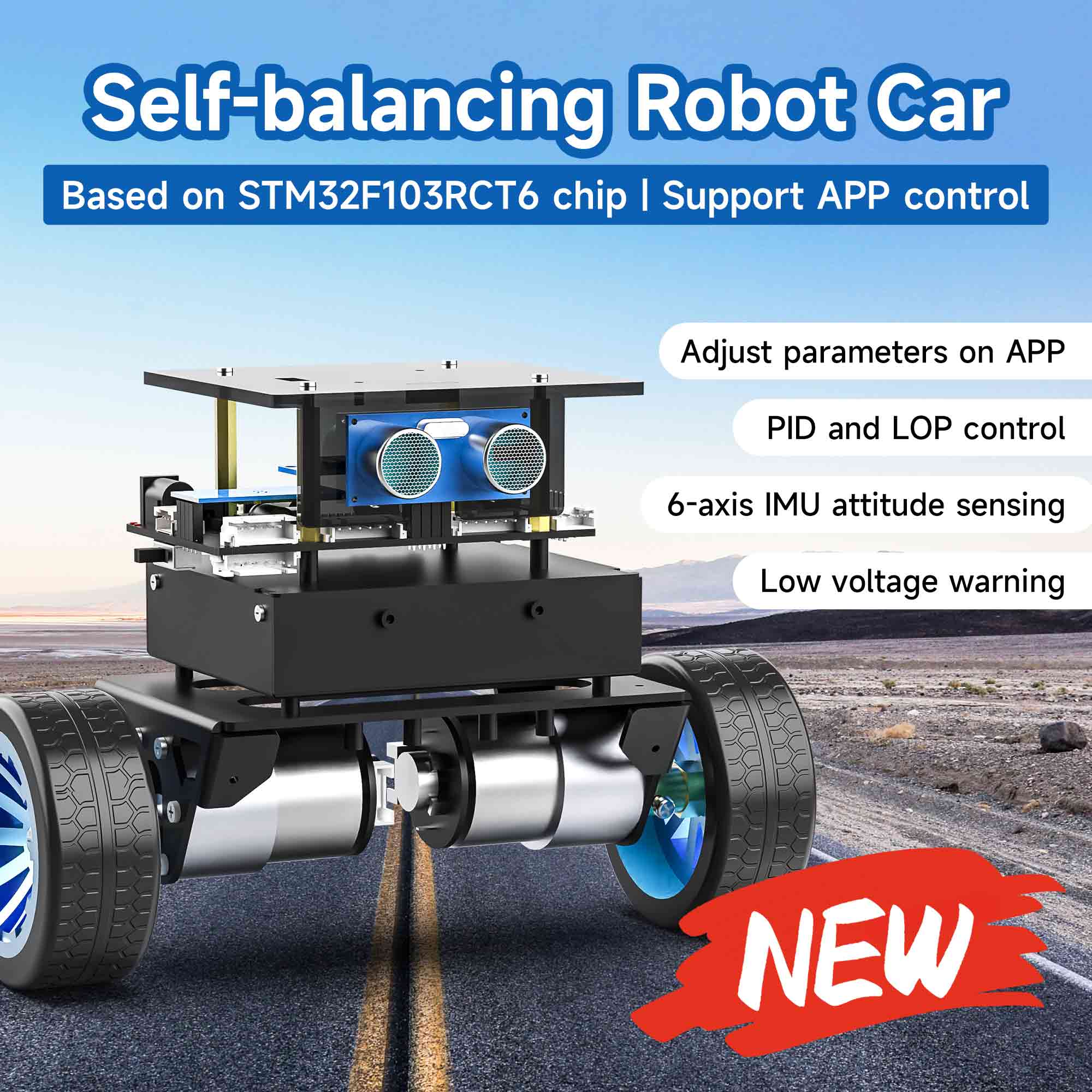 Yahboom STM32 自己バランスロボットカー採用 STM32F103RCT6 チップと 6 軸姿勢センサー教育スマートおもちゃサポート 4 キロ負荷