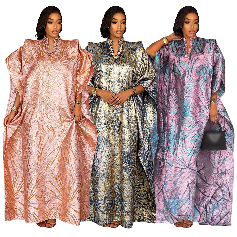African Dresses for Women Traditional Africa Clothing Dashiki Ankara Bazin Luxury Embroidery Gown Muslim Kaftan Maxi Long Dress