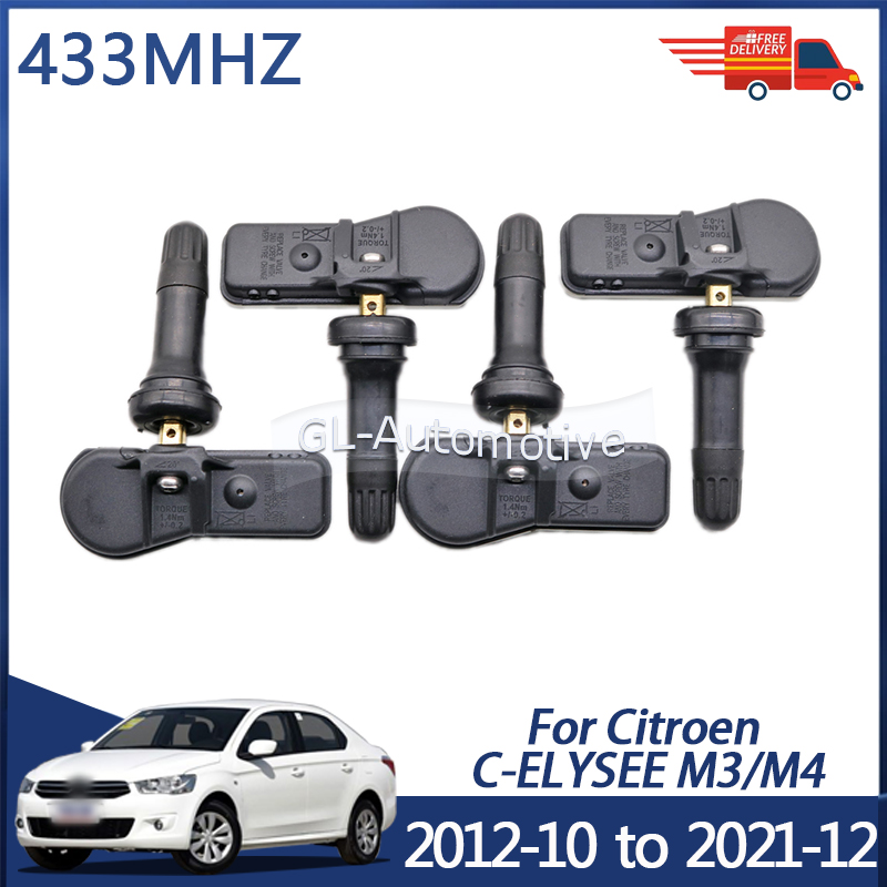 4 個 433MHZ TPMS タイヤ空気圧センサーシトロエン C-ELYSEE 2012-2021 9802003680 9811536380