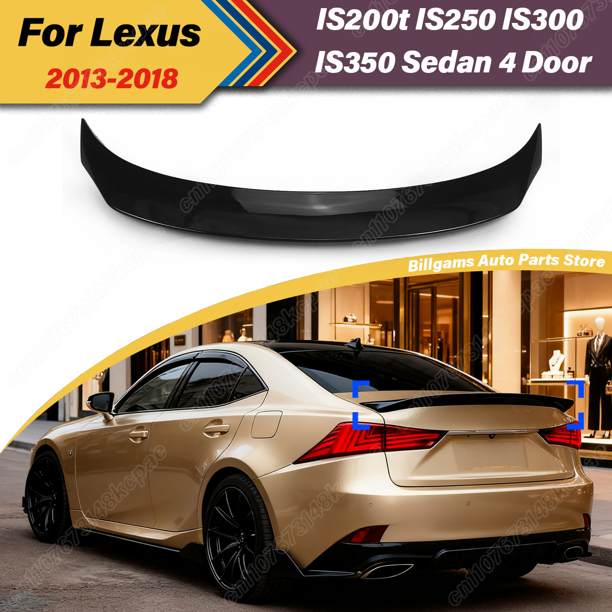 For Lexus IS200t IS250 IS300 IS350 2014 2015 2016 2017 2018 2019 2020 Automobile Rear Middle Spoiler Board Decoration Body Kit