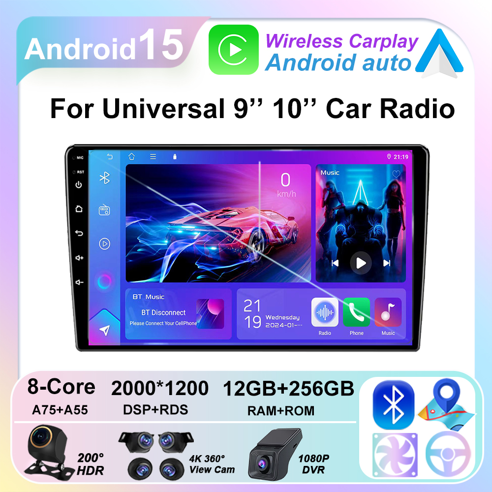 アンドロイド 15 9/10 インチ車のマルチメディアビデオプレーヤー 2DIN ステレオラジオ Carplay Android 自動日産ヒュンダイ起亜トヨタホンダ VW