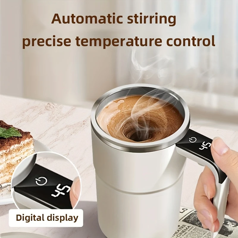 スマートミキシングコーヒーカップ LEDディスプレイ|USB充電|磁気ミキシング機能