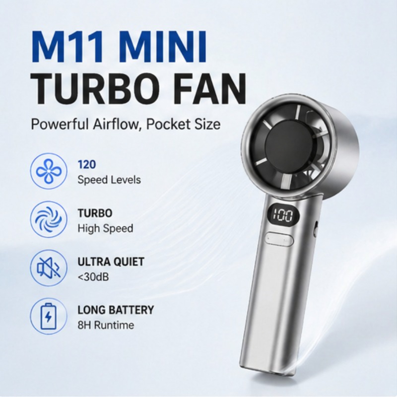ハンドヘルドファン高速ポータブルターボファン USB 充電式扇風機デジタルディスプレイ 120 速度無段階調整可能
