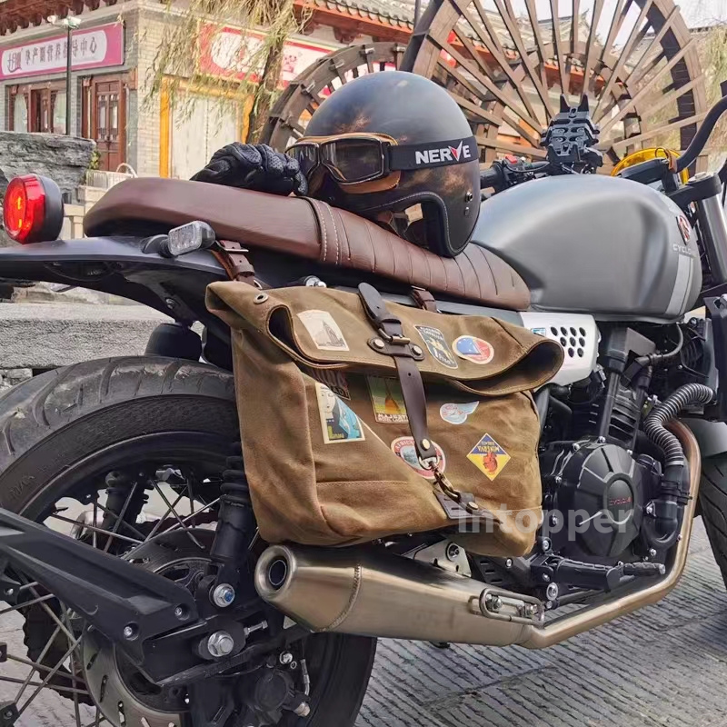防水ワックスキャンバスバッグレトロメッセンジャーバッグカジュアルオートバイメンズショルダーバッグ機関車メンズサイドパッケージ不良パッケージ