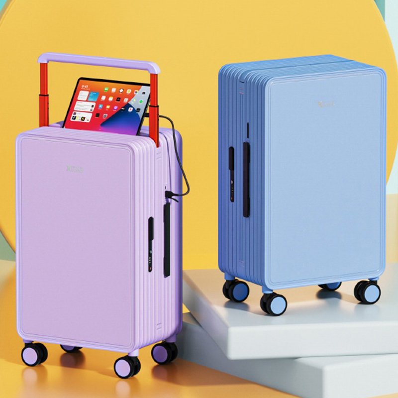 新しい 20 インチ荷物アルミフレームスーツケースワイドハンドル旅行スーツケースコンビネーションロックスーツケース車輪付きキャリースーツケース