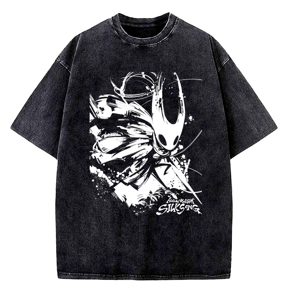 ホロウナイトヴィンテージウォッシュ Tシャツ男性服カジュアル半袖 Tシャツ男性高品質コットン Tシャツ